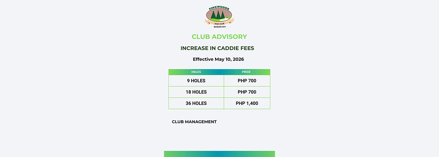 Club Advisory: Increase In Caddie Fees